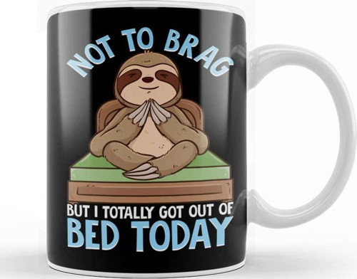 Not To Brag But I Totally Got Out Of Bed Today Pun Kupa Bardak Porselen