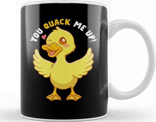You Quack Me Up! Adorable Duckling Crack Me Up Pun Kupa Bardak Porselen