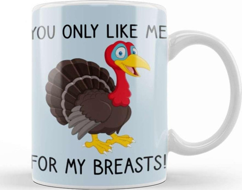 You Only Like Me For My Breasts Funny Thanksgiving Kupa Bardak Porselen