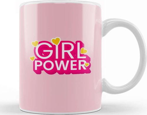 Girl Power Text Design Kupa Bardak Porselen