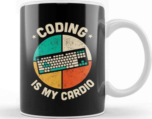 Coding Is My Cardio Fitness Gym Workout Mens S 03 Kupa Bardak Porselen