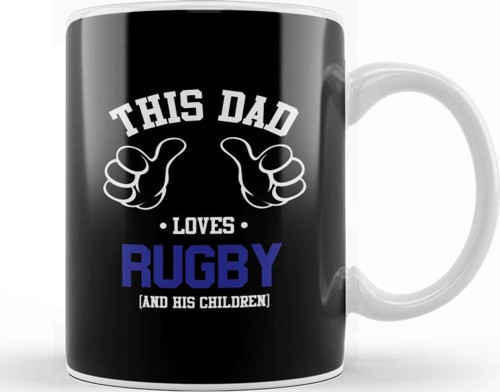 Fathers Day This Dad Loves Rugby And His Children Kupa Bardak Porselen