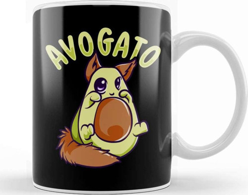 Cute Avogato Avocado Cat Funny Kitty Avo Gato Pun Kupa Bardak Porselen
