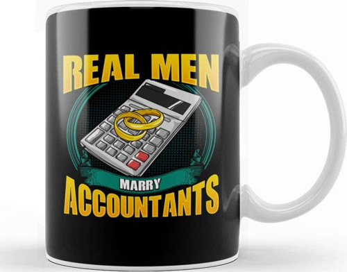 Cute Real Men Marry Accountants Funny Cpa Husband Kupa Bardak Porselen
