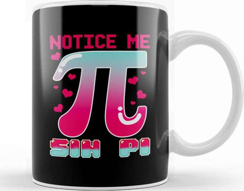 Funny Notice Me Sin Pi Cute Math Anime Senpai Pun Kupa Bardak Porselen