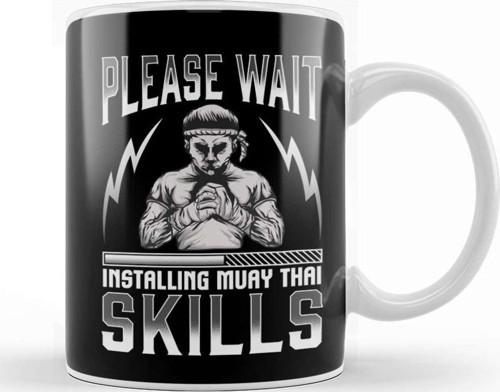 Funny Please Wait Installing Muay Thai Skills Mma Kupa Bardak Porselen