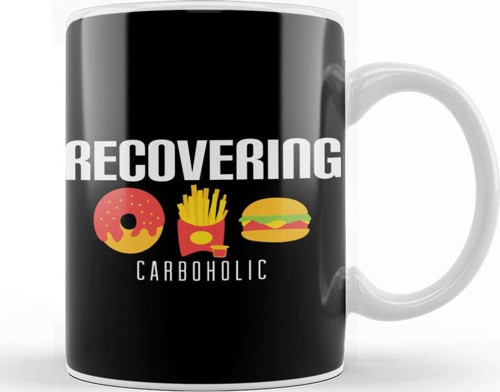 Funny Recovering Carboholic Carb Low Carb Dieting Kupa Bardak Porselen