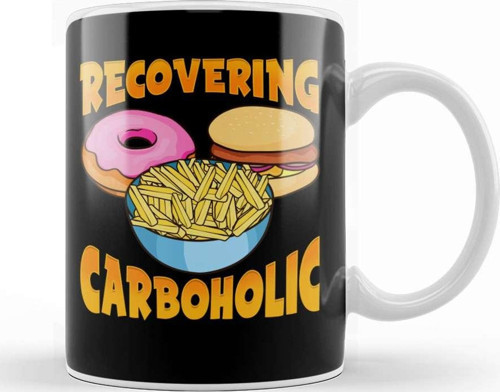 Funny Recovering Carboholic Carb Low Carb Dieting Kupa Bardak Porselen