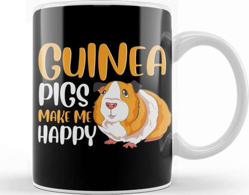 Guinea Pigs Make Me Happy Adorable Pet Guinea Pig Kupa Bardak Porselen