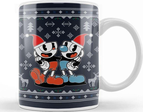 Cuphead Christmas Knit Kupa Bardak Porselen