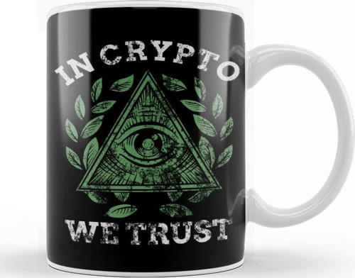 In Crypto We Trust Bitcoin Cryptocurrency Trading Kupa Bardak Porselen