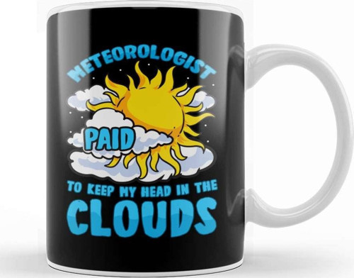Meteorolo Gist Paid To Keep My Head In The Clouds Kupa Bardak Porselen
