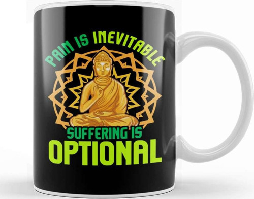 Pain Is Inevitable Suffering Is Optional Meditate Kupa Bardak Porselen