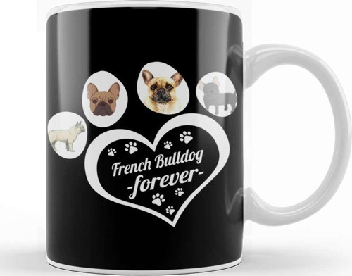 French Bulldog Forever Kupa Bardak Porselen
