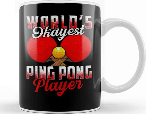 World'S Okayest Ping Pong Player Pun Table Tennis Kupa Bardak Porselen