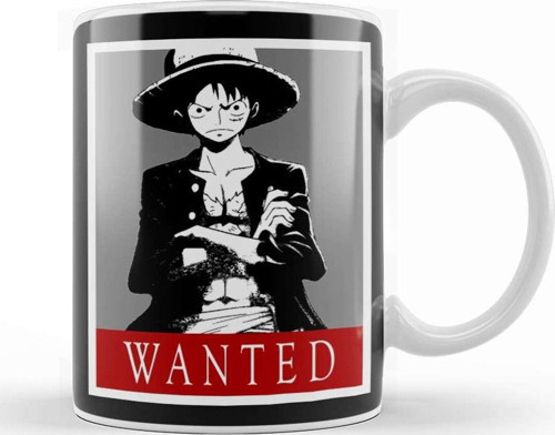 Luffy One Piece Wanted Kupa Bardak Porselen