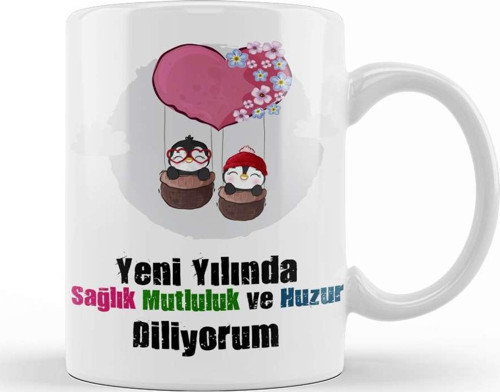 Yılbaşı Yeni Yıl Konseptli Mutlu Yıllar Hediye 06 Kupa Bardak Porselen