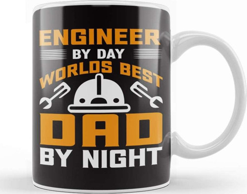 Mens Dad And Engineer Funny Fathers Gift Ideas 02 Kupa Bardak Porselen
