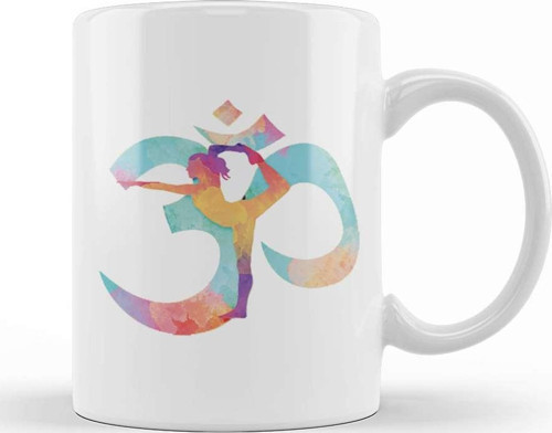 Om Yoga Yogini Tasarım Kupa Bardak Porselen