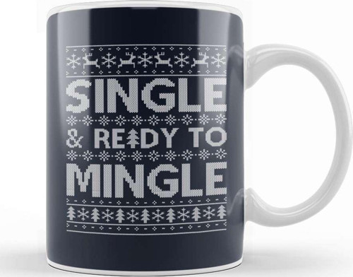 Single And Ready To Mingle Christmas Knit Pattern Kupa Bardak Porselen