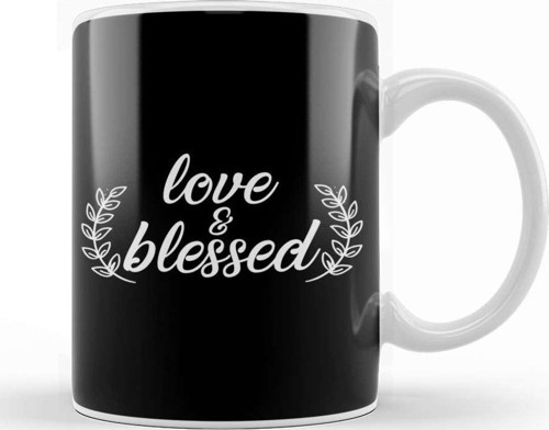 Adorable Love & Blessed Cute Happiness Positivity Kupa Bardak Porselen