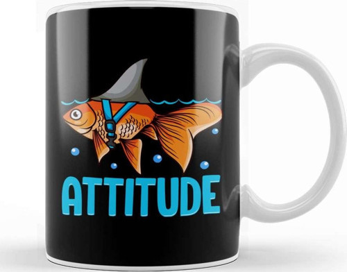 Attitude Of A Shark Fish Confidence & Self Belief Kupa Bardak Porselen