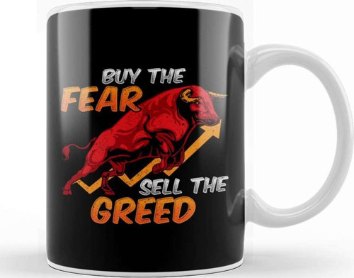 Buy The Fear Sell The Greed Bull Market Investing Kupa Bardak Porselen