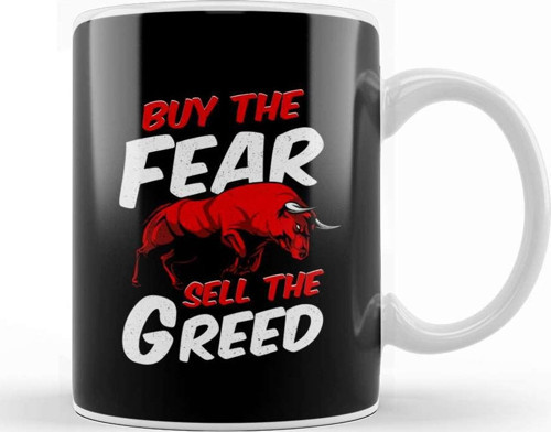 Buy The Fear Sell The Greed Bull Market Investing Kupa Bardak Porselen