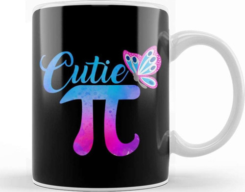 Cute & Funny Cutie Pi Math Pie Butterfly Math Pun Kupa Bardak Porselen