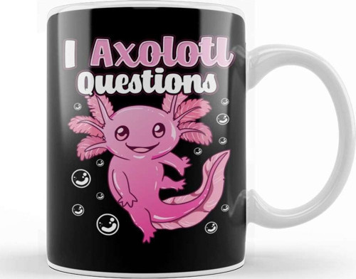Cute & Funny I Axolotl Questions Pun Walking Fish Kupa Bardak Porselen