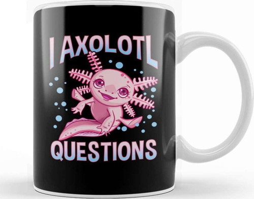 Cute & Funny I Axolotl Questions Walking Fish Pun Kupa Bardak Porselen