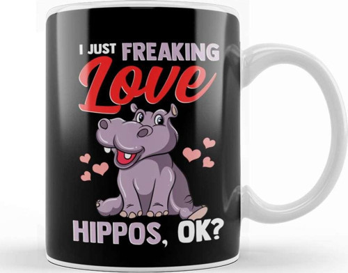 Cute I Just Freaking Love Hippos Okay Baby Hippo Kupa Bardak Porselen