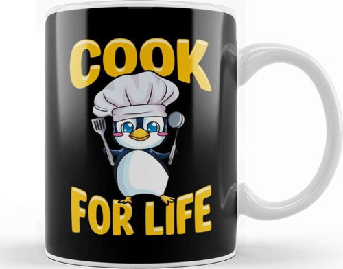 Cute Penguin Cook For Life Cooking Kitchen Animal Kupa Bardak Porselen