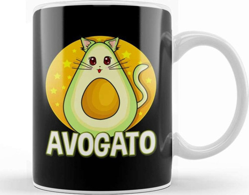 Funny Avogato Avocado Cat Cute Kitty Avo Gato Pun Kupa Bardak Porselen