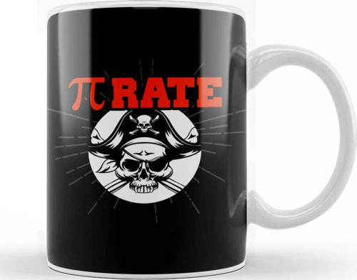Funny Pi Pie Pirate Pierate Pi Rate Math Joke Pun Kupa Bardak Porselen