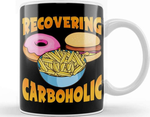 Funny Recovering Carboholic Carb Low Carb Dieting Kupa Bardak Porselen