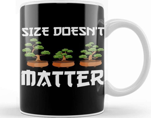 Funny Size Doesn'T Matter Small Bonsai Tree Plant Kupa Bardak Porselen