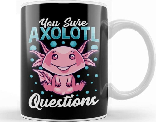 Funny You Sure Axolotl Questions Walking Fish Pun Kupa Bardak Porselen