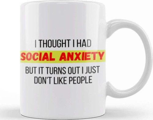 Socıal Anxıety Sarcastic Funny Kupa Bardak Porselen