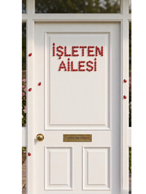 50 Adet Uğur Böceği Mini Kapı Süsü Aile İsmine Özel Sayıda -Çok Amaçlı Kullanım