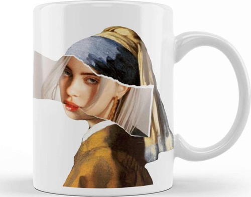 Billie Eilish İnci Küpeli Kız Kupa Bardak Porselen