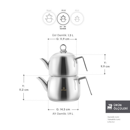 Urban Midi Çaydanlık Takımı 1,35L & 1,95L