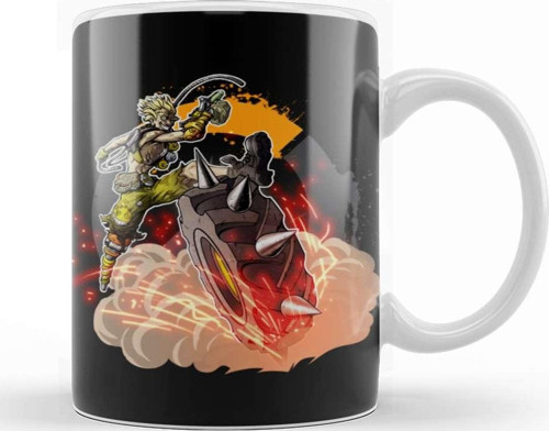 Overwatch One Fanwart Junkrat Kupa Bardak Porselen
