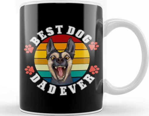Best Dog Dad Ever Funny Köpek Kupa Bardak Porselen