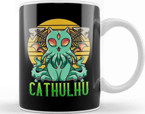 Kawaii Cathulhu Cute Cat Cthulhu Pun Kitty Kraken Kupa Bardak Porselen