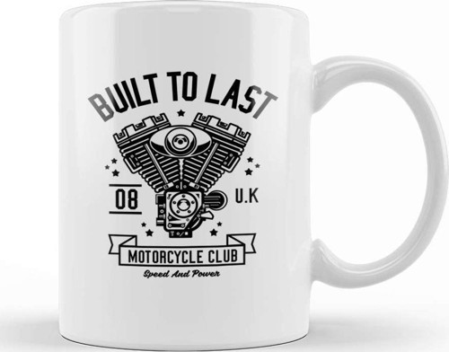 Built To Last Motorcycle Club Kupa Bardak Porselen