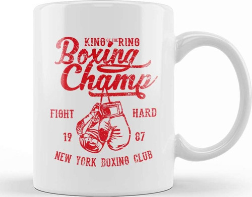 King Of The Ring Boxing Champ Kupa Bardak Porselen