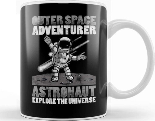 Outer Space Adventurer Astronaut Explore Universe Kupa Bardak Porselen
