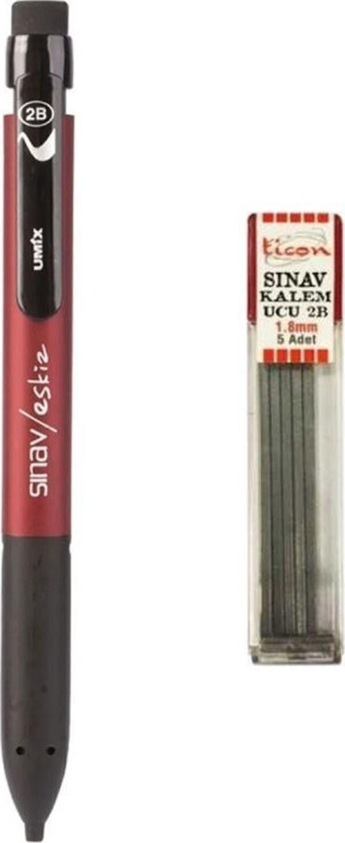 Versatil Kalem Sınav/Eskiz Bordo U1304 1.8 Mm + Ticom Kalem Ucu 2b 1.8 Mm