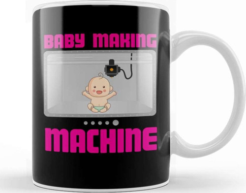 Pregnancy Reveal Announcement Baby Making Machine Kupa Bardak Porselen